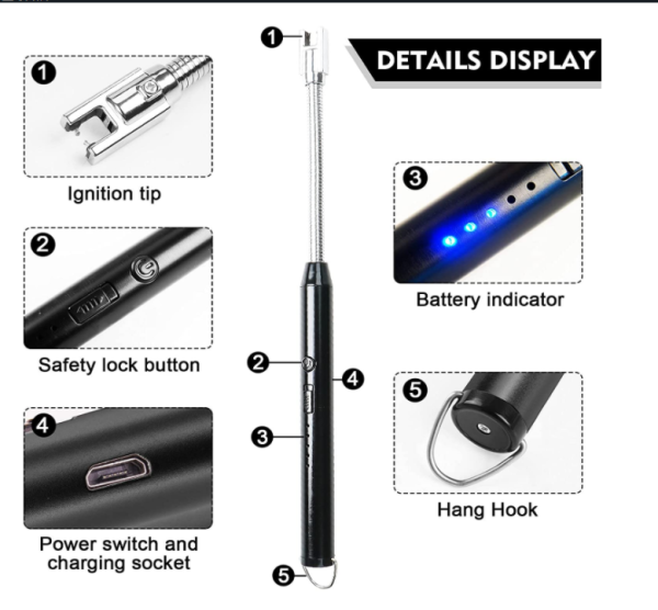 Original Arc Lighter With USB Charging, flameless Windproof, led Battery Display,| Rotate 360 Degrees